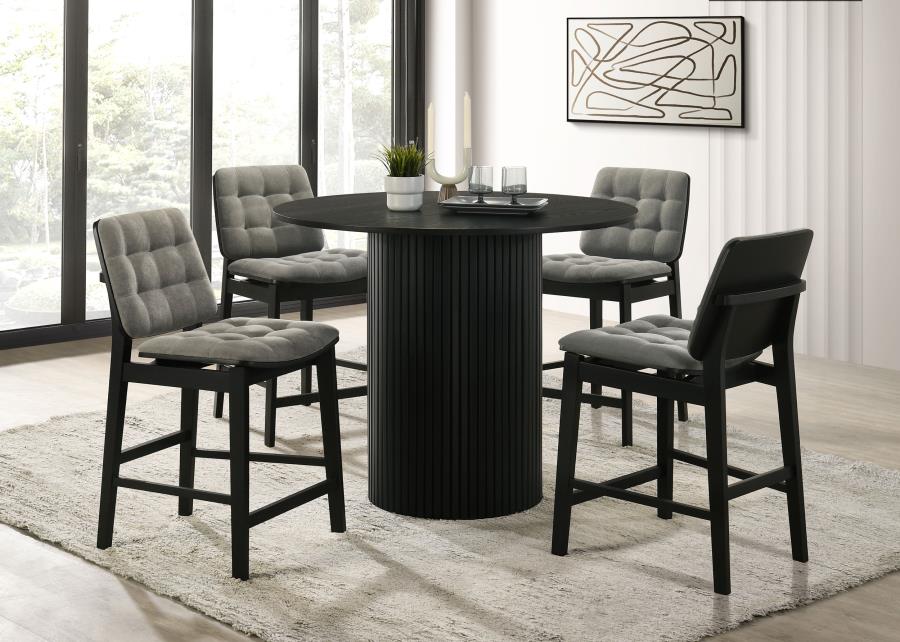 Modal Additional Images for Hamlyn 43-inch Round Wood Counter Height Dining Table Black