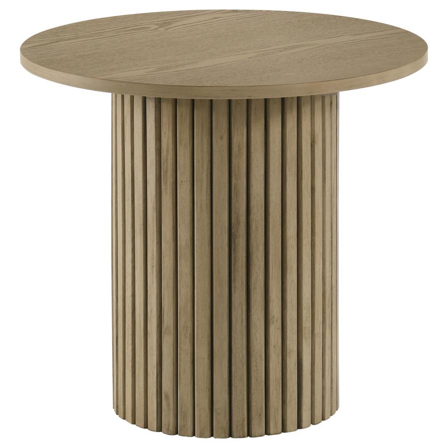 Hamlyn 5-piece Round Wood Counter Height Dining Set Cream and Natural Oak