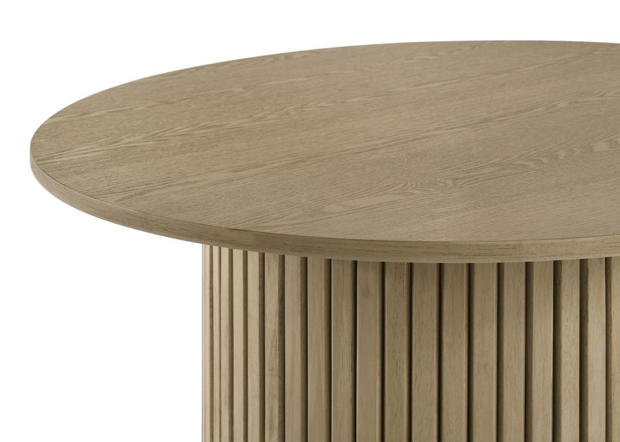 Hamlyn 5-piece Round Wood Counter Height Dining Set Grey and Natural Oak