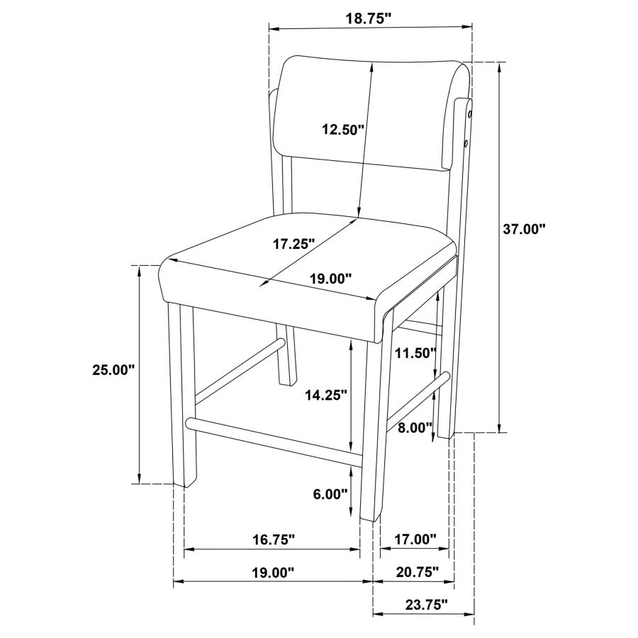 Modal Additional Images for Hamlyn 5-piece Round Wood Counter Height Dining Set Cream and Walnut