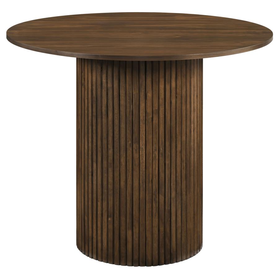 Hamlyn 5-piece Round Wood Counter Height Dining Set Cream and Walnut