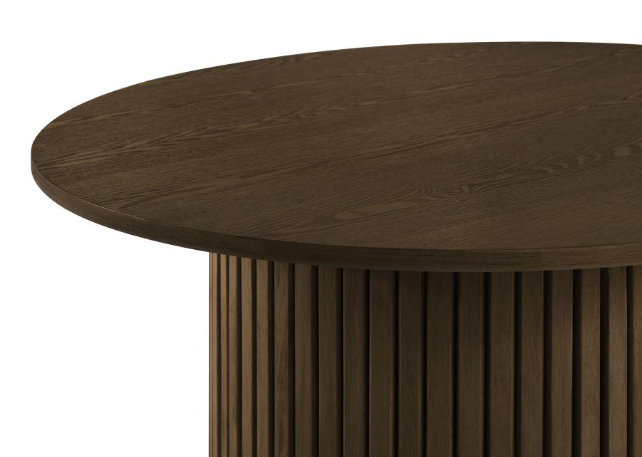 Hamlyn 5-piece Round Wood Counter Height Dining Set Grey and Walnut