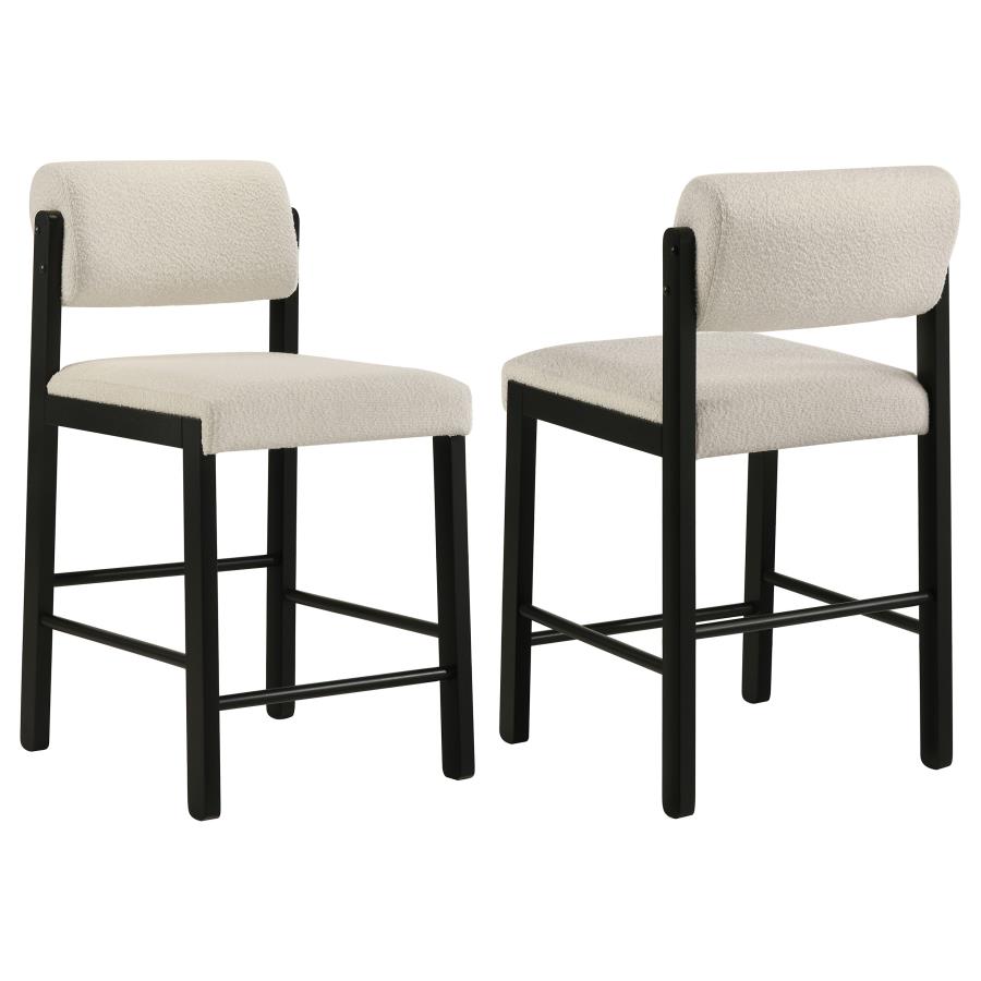 (image for) Kehoe Upholstered Counter Height Chair Cream and Black (Set of 2)