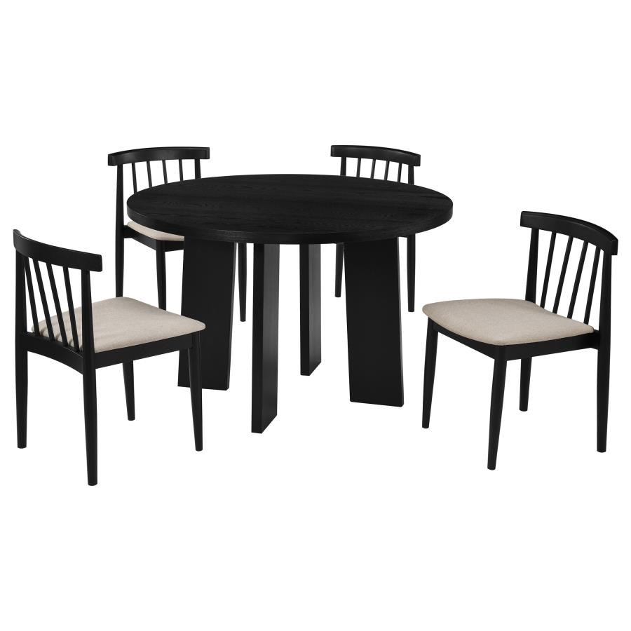 (image for) Strouse 5-piece Dining Set Wheat and Black