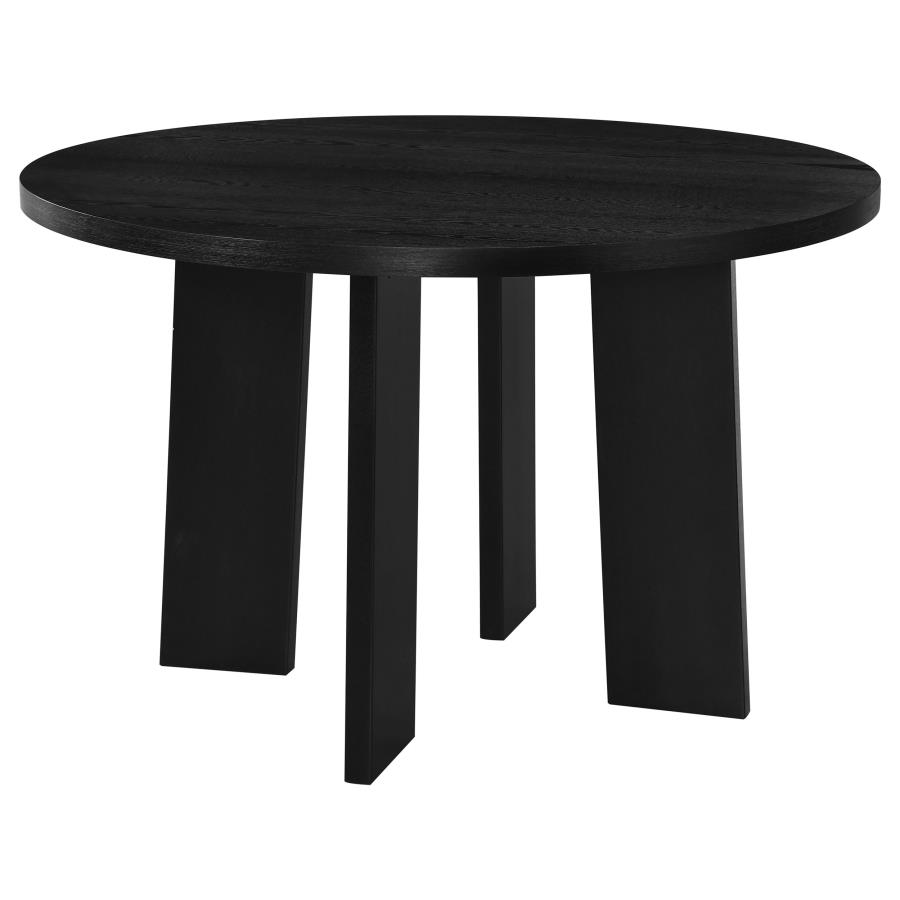 (image for) Strouse 47-inch Round Wood Dining Room Table Black