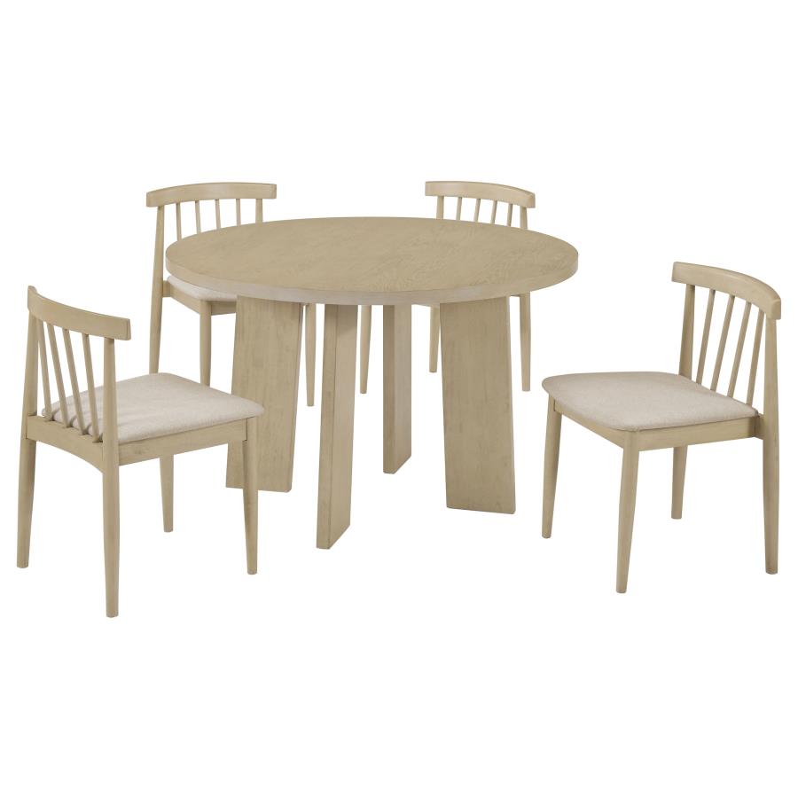 (image for) Strouse 5-piece Dining Set Wheat and Natural Oak