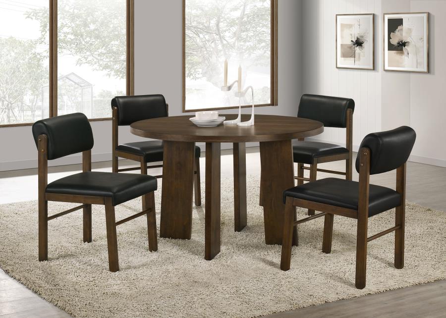 Strouse 47-inch Round Wood Dining Room Table Walnut