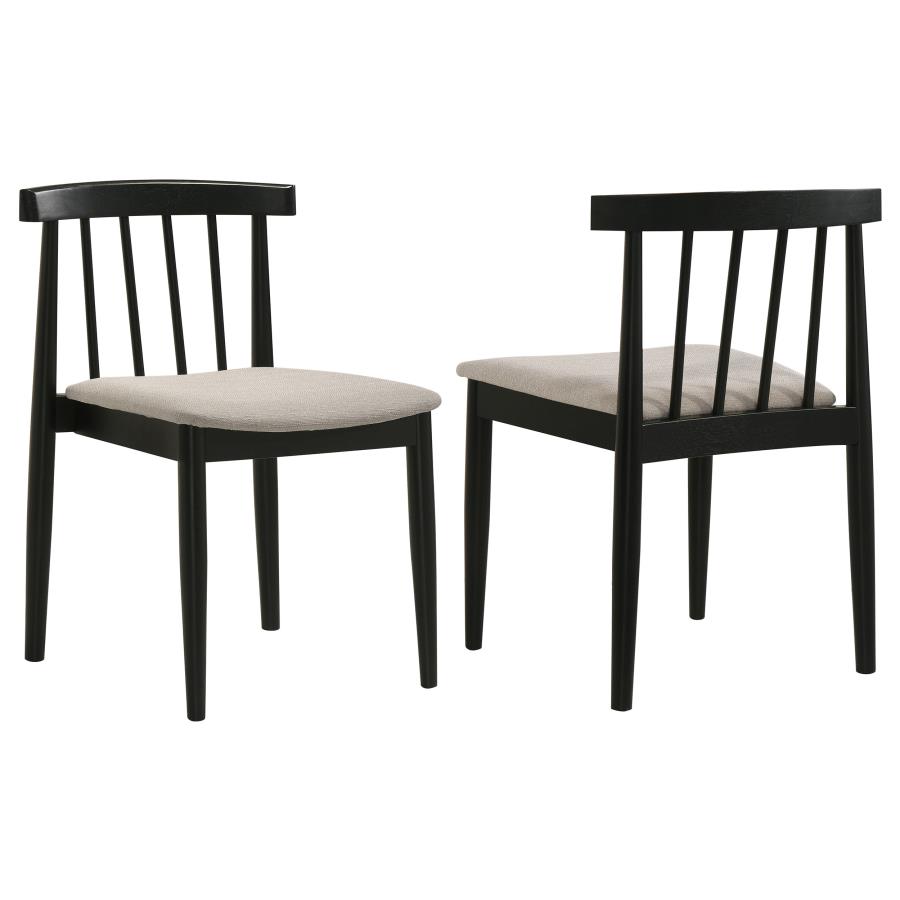 (image for) Cullen Dining Side Chair Upholstered Seat Black (Set of 2)