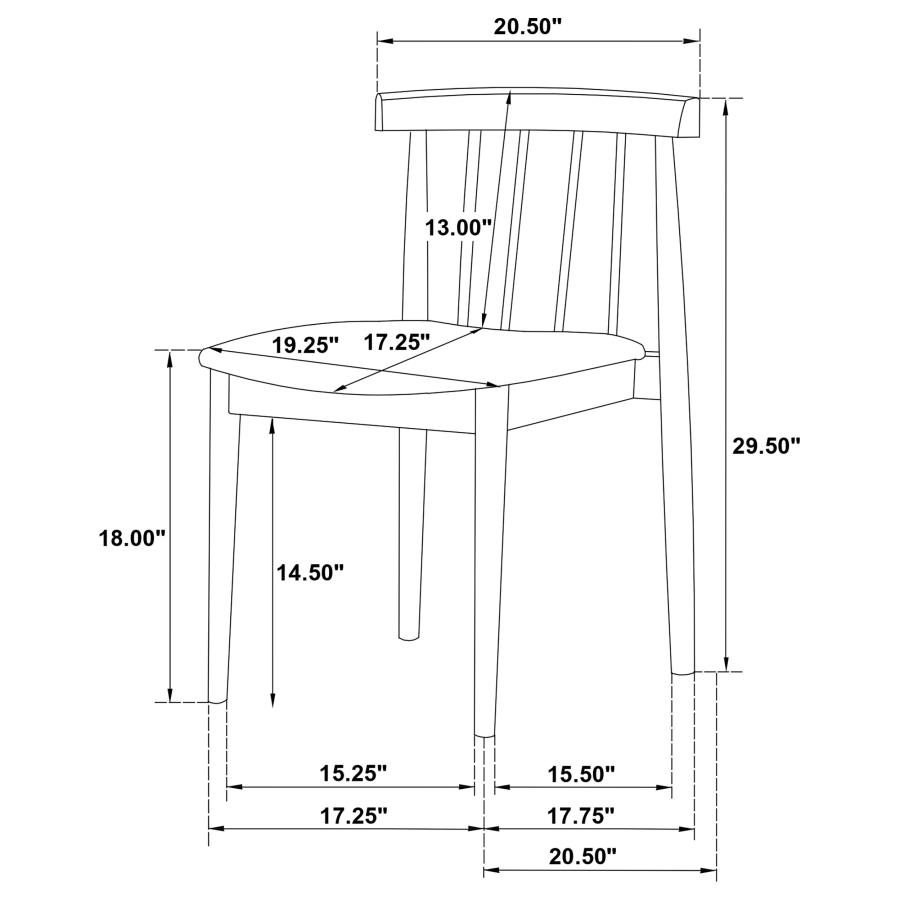 Modal Additional Images for Cullen Dining Side Chair Upholstered Seat Natural Oak (Set of 2)