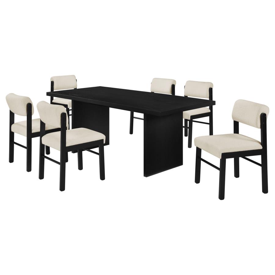 (image for) Decker 7-piece 82-inch Rectangular Dining Set Cream and Black