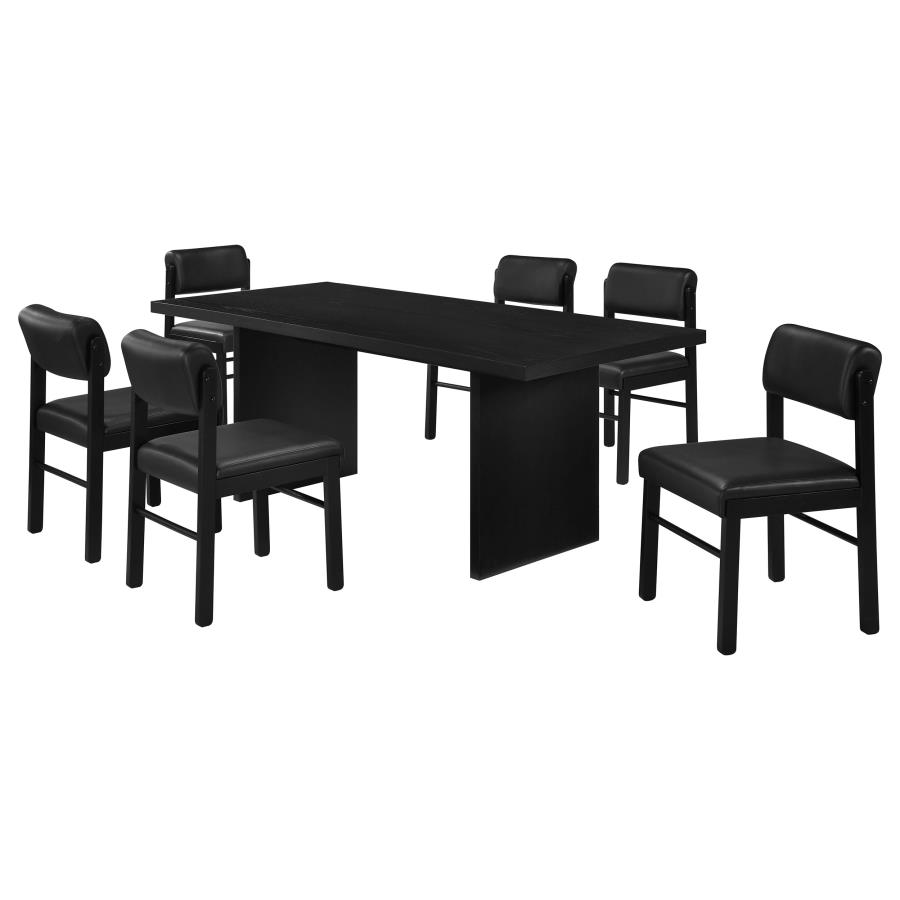 (image for) Decker 7-piece 82-inch Rectangular Dining Set Black