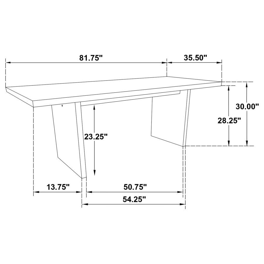 Modal Additional Images for Decker 82-inch Rectangular Wood Dining Table Black
