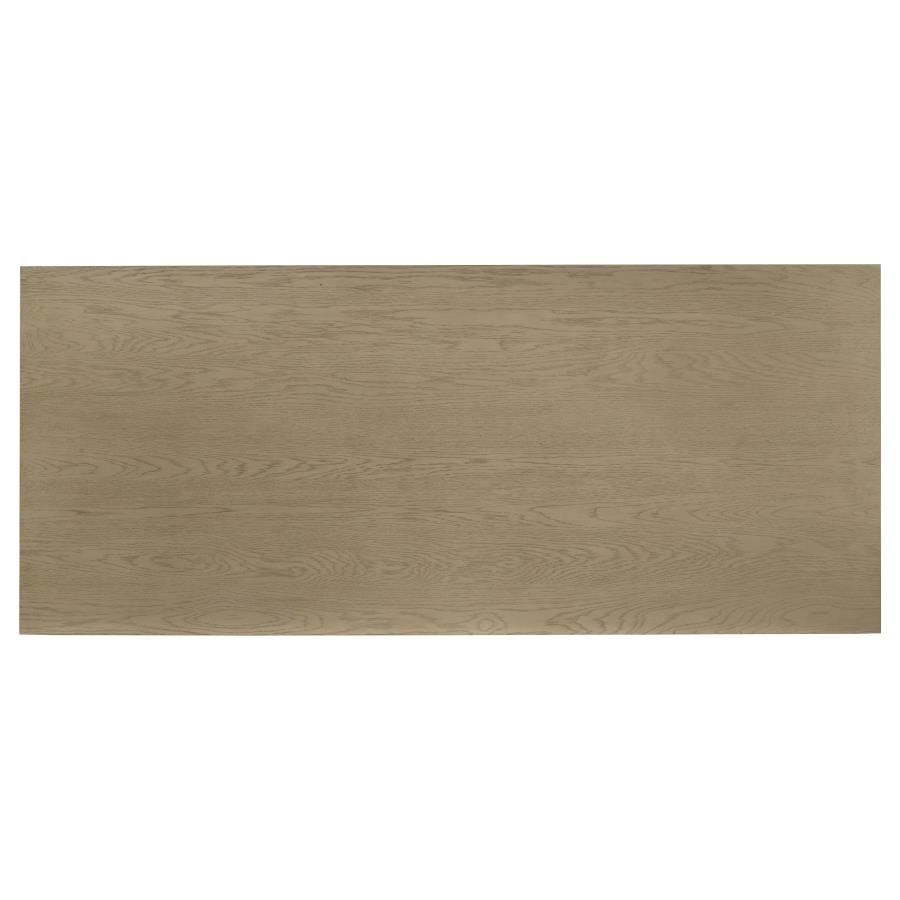 Decker 7-piece 82-inch Rectangular Dining Set Cream and Natural Oak