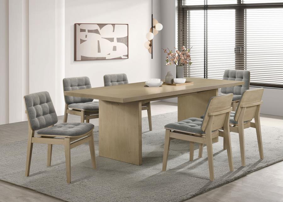 (image for) Decker 7-piece 82-inch Rectangular Dining Set Grey and Natural Oak