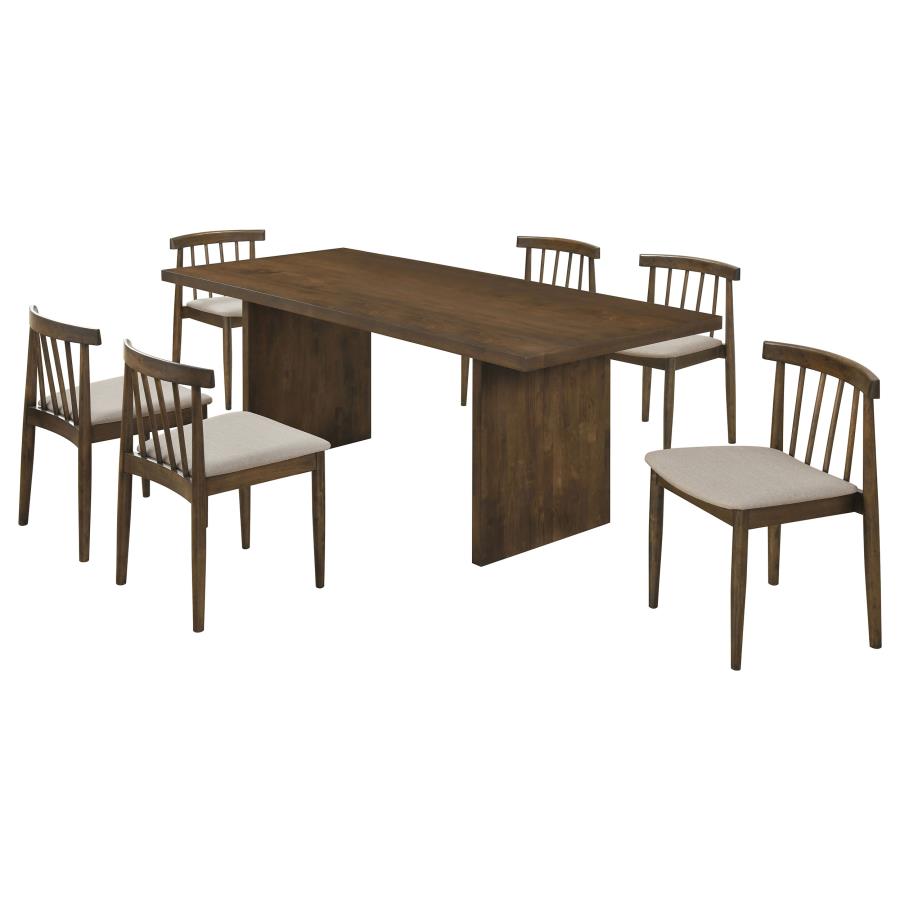 (image for) Decker 7-piece 82-inch Rectangular Dining Set Wheat and Walnut