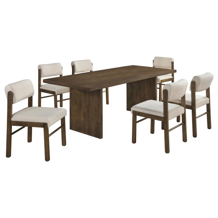 (image for) Decker 7-piece 82-inch Rectangular Dining Set Cream and Walnut