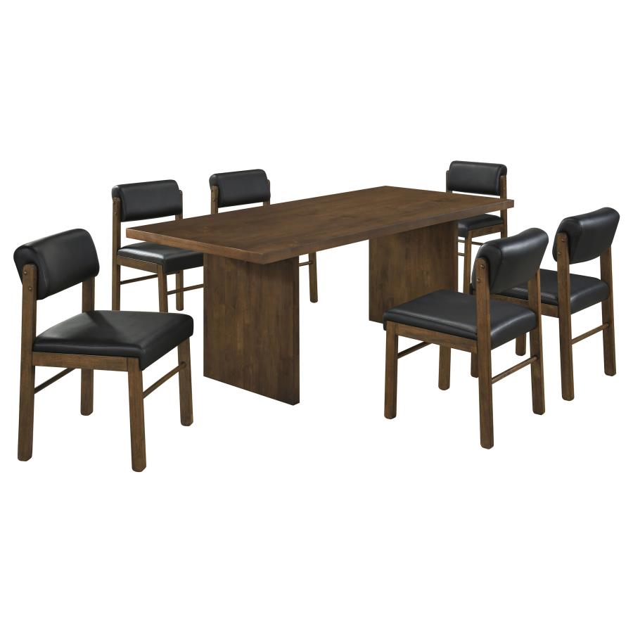 (image for) Decker 7-piece 82-inch Rectangular Dining Set Black and Walnut