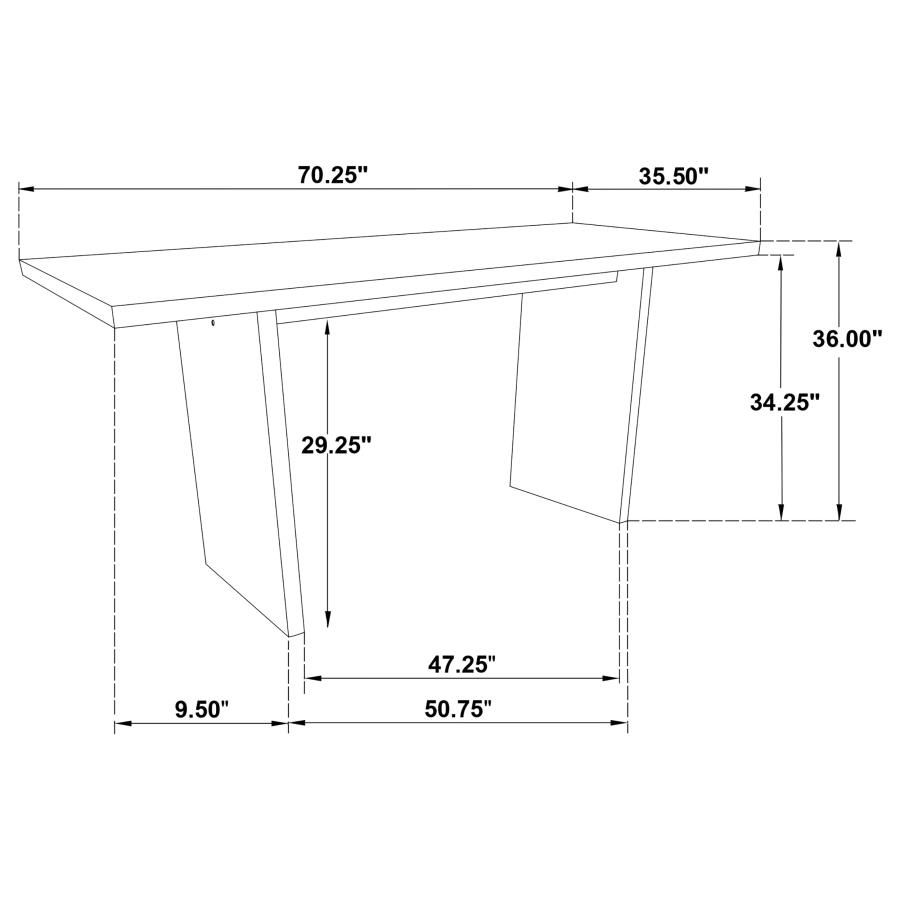 Decker 7-piece 70-inch Rectangular Counter Height Dining Set Cream and Black