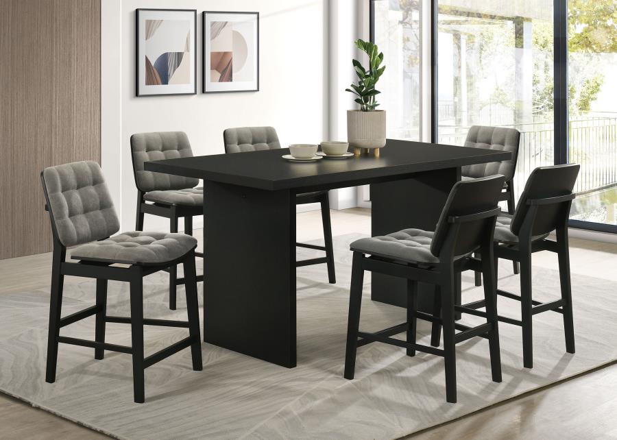 (image for) Decker 7-piece 70-inch Rectangular Counter Height Dining Set Grey and Black