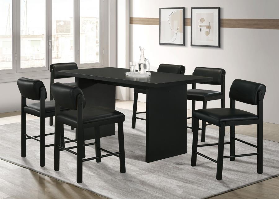 Modal Additional Images for Decker 70-inch Rectangular Wood Counter Height Dining Table Black