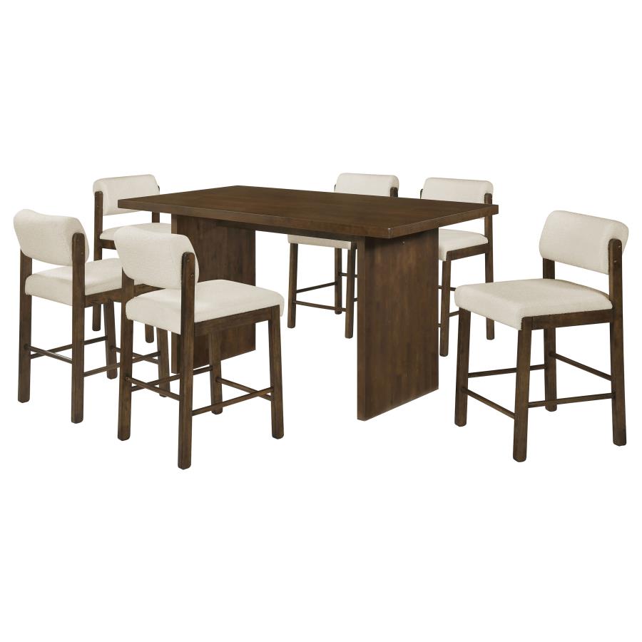 (image for) Decker 7-piece 70-inch Rectangular Counter Height Dining Set Cream and Walnut