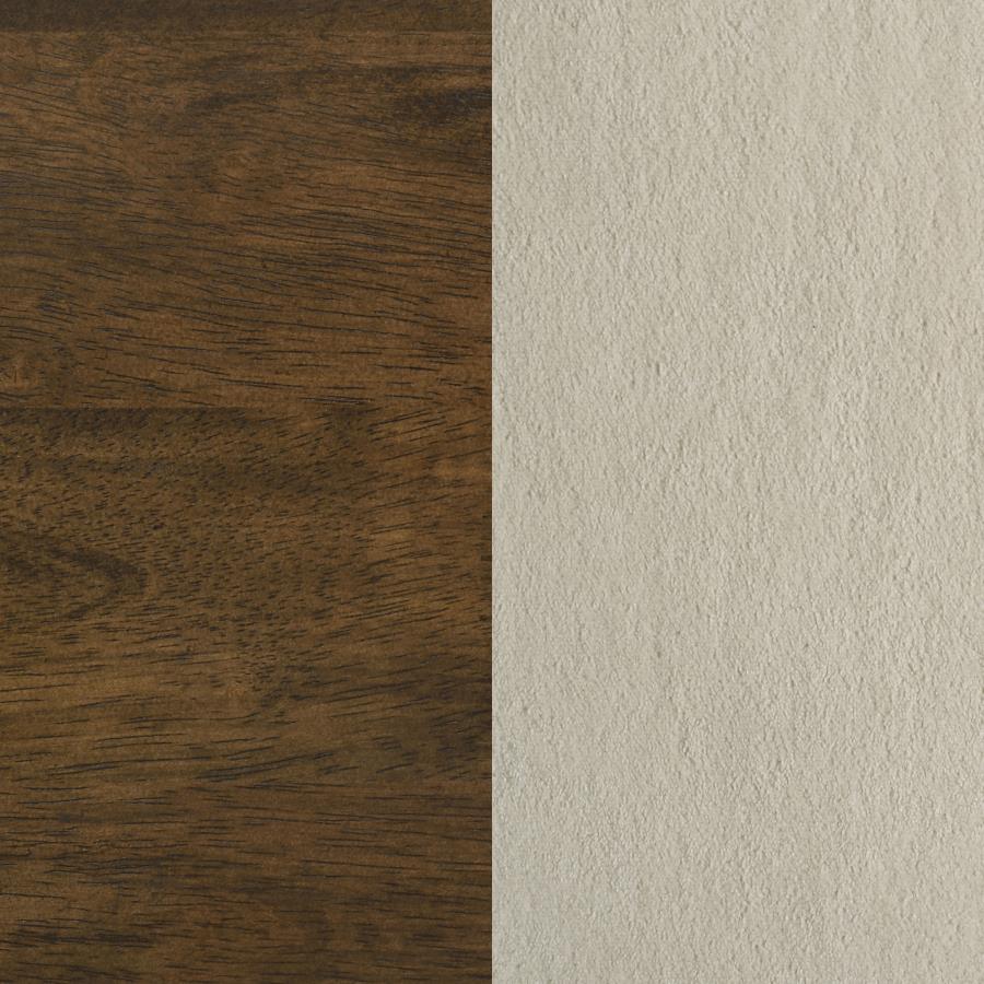 Redbridge Velvet Upholstered Counter Chair Cream and Walnut (Set of 2)
