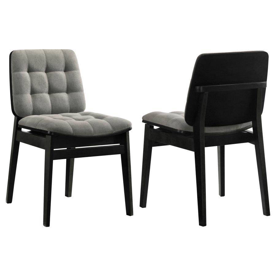 (image for) Redbridge Velvet Upholstered Side Chair Grey and Black (Set of 2)