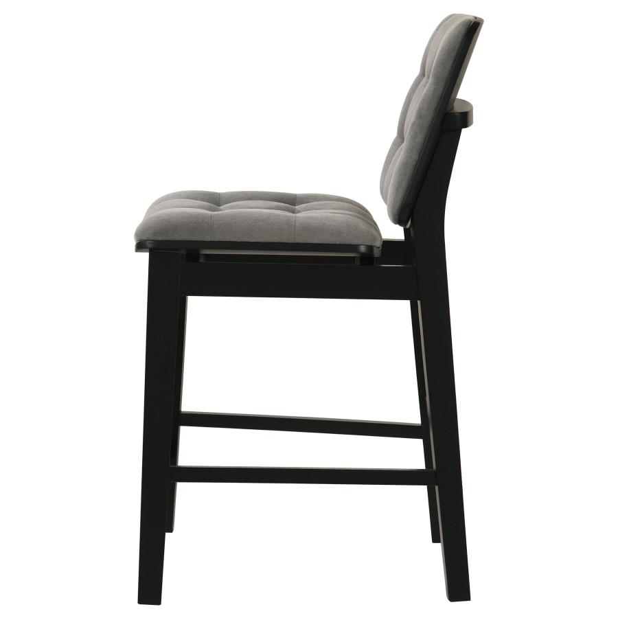 Redbridge Velvet Upholstered Counter Chair Grey and Black (Set of 2)