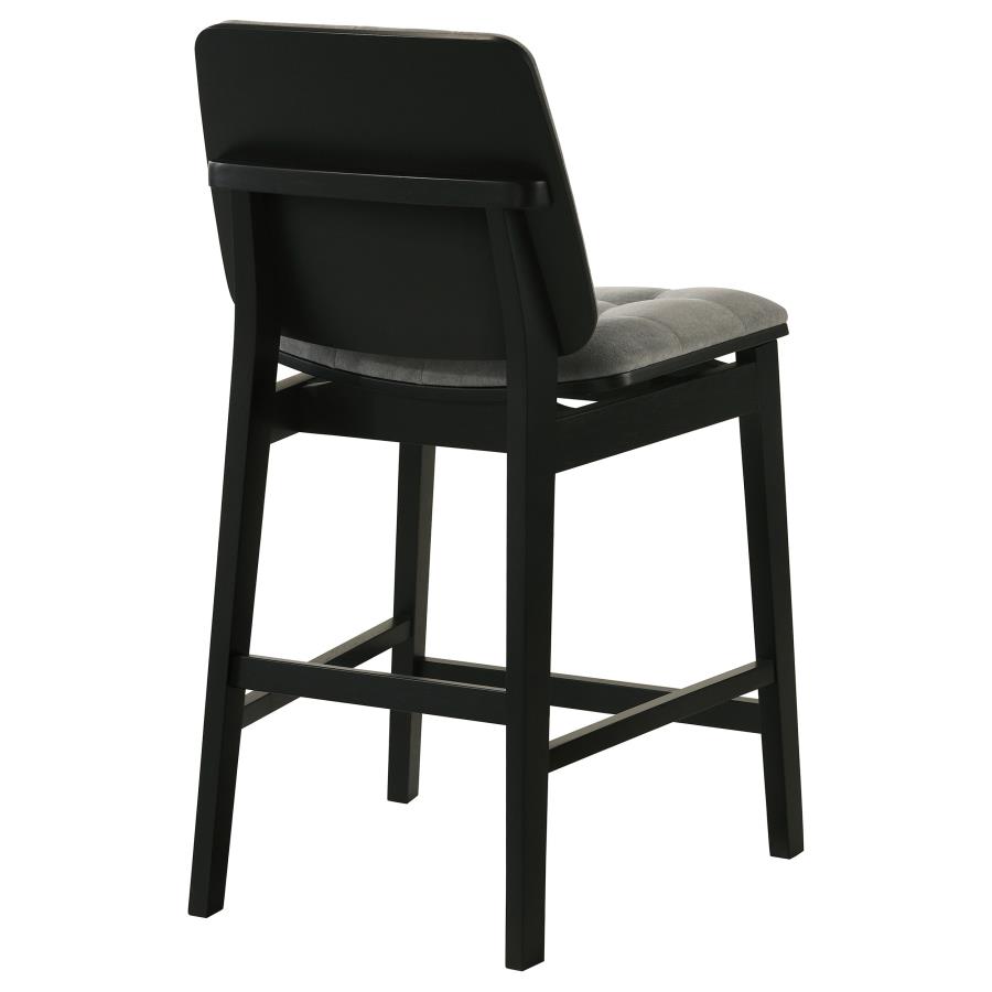 Redbridge Velvet Upholstered Counter Chair Grey and Black (Set of 2)