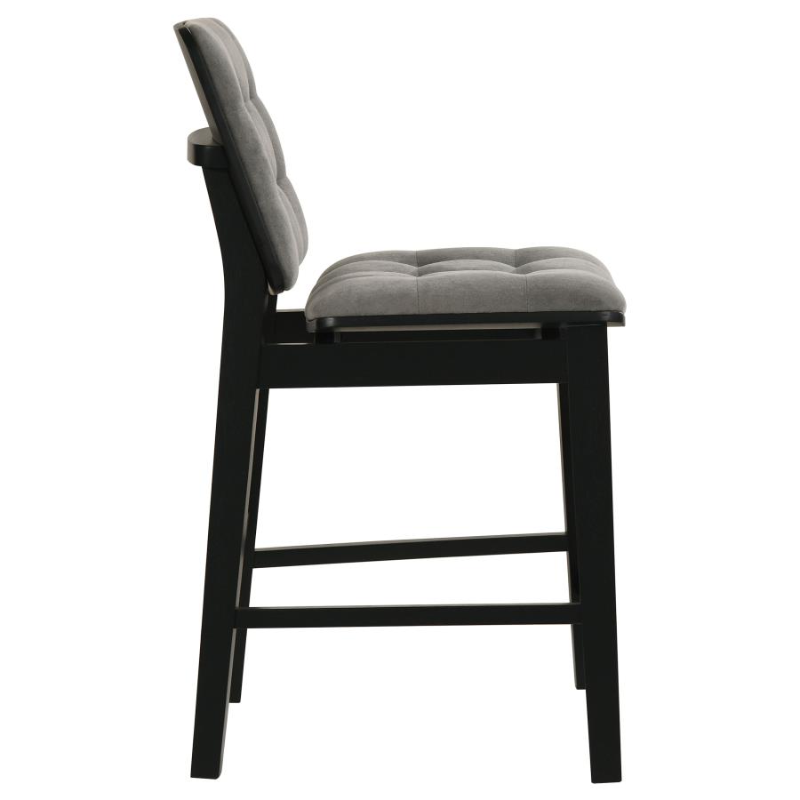 Redbridge Velvet Upholstered Counter Chair Grey and Black (Set of 2)