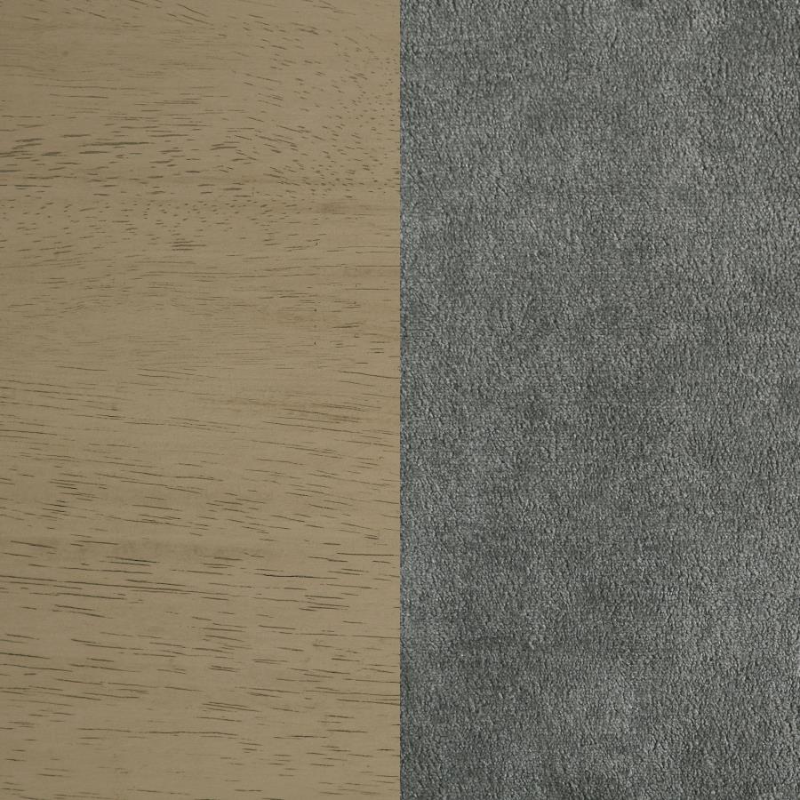 Redbridge Velvet Upholstered Counter Chair Grey and Natural Oak (Set of 2)