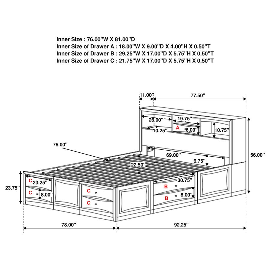 (image for) Phoenix 4-piece Eastern King Bedroom Set Cappuccino