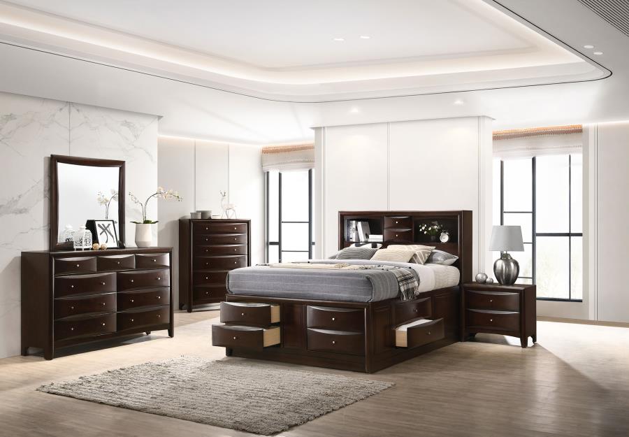 (image for) Phoenix 5-piece Eastern King Bedroom Set Cappuccino - Click Image to Close