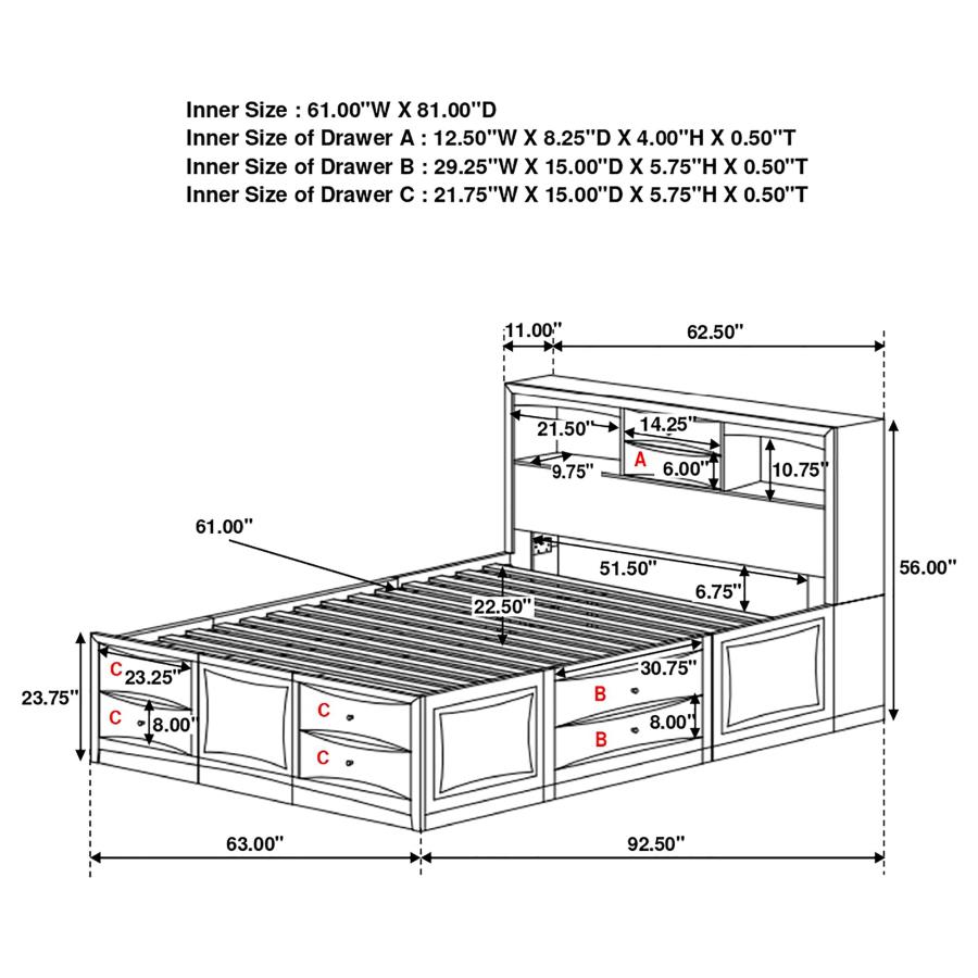 (image for) Phoenix 4-piece Queen Bedroom Set Cappuccino