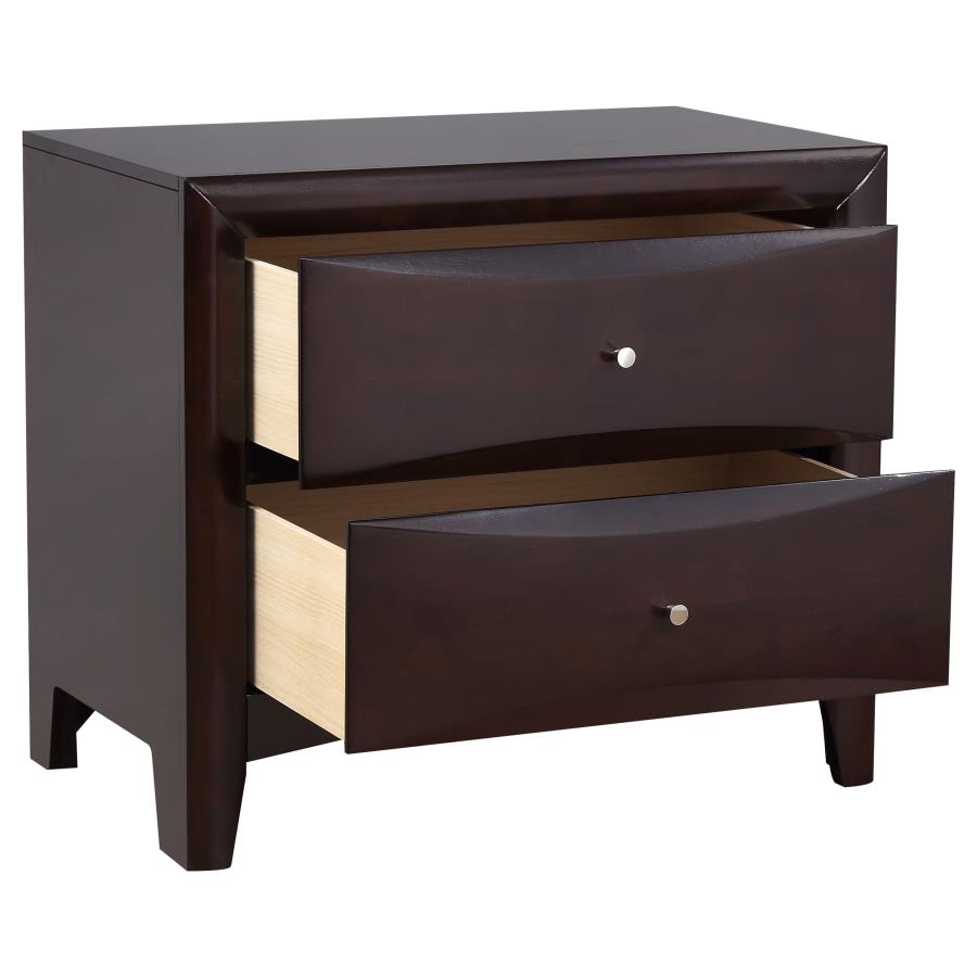 (image for) Phoenix 2-drawer Nightstand Cappuccino