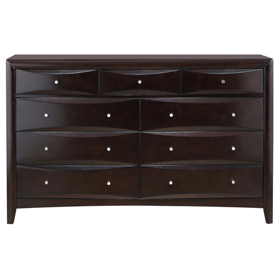 (image for) Phoenix 9-drawer Dresser Cappuccino