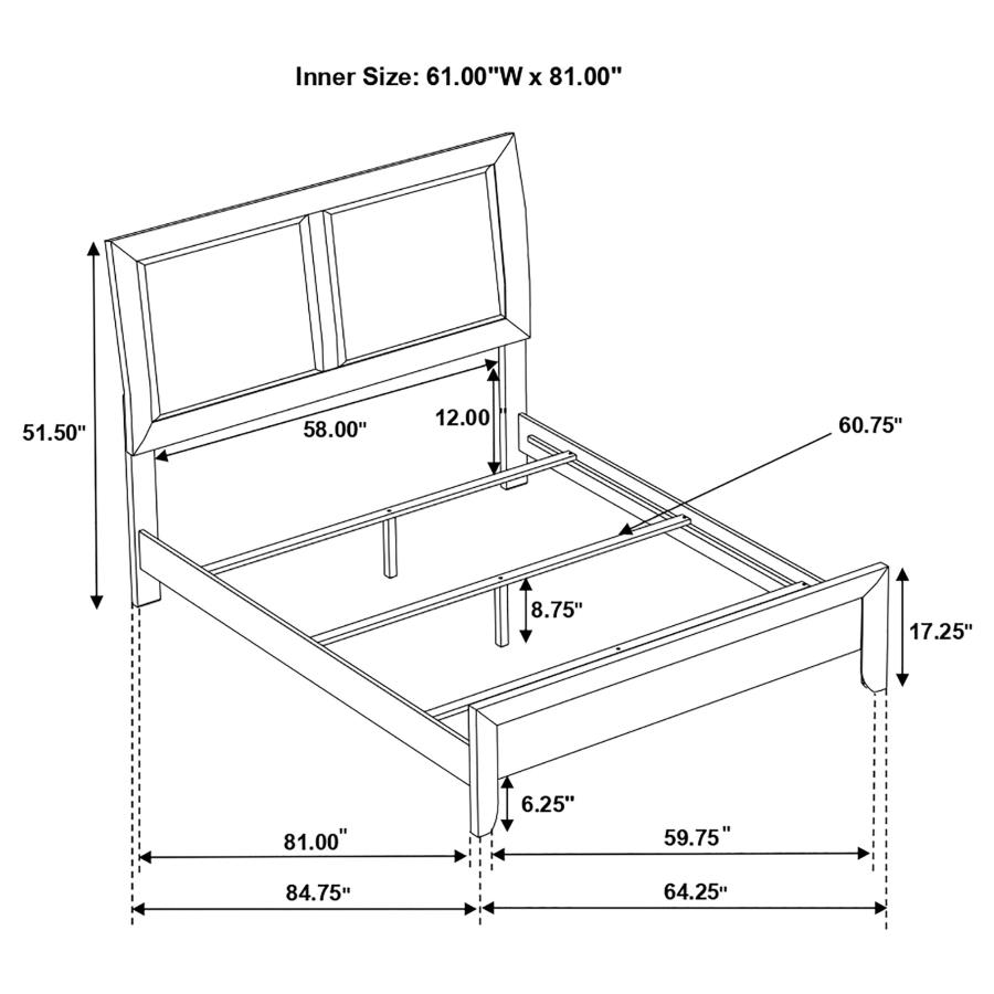 (image for) Briana Wood Queen Panel Bed Black