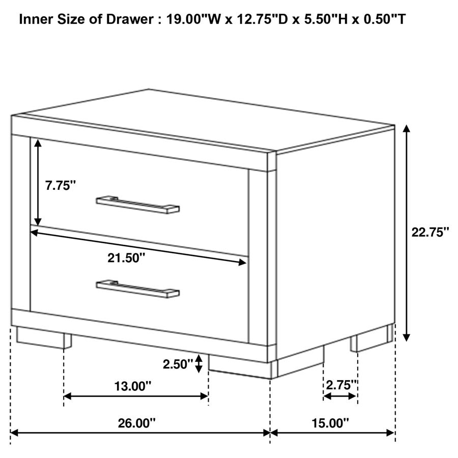 (image for) Jessica 4-piece Eastern King LED Bedroom Set Cappuccino