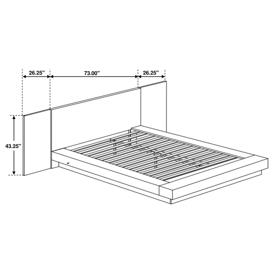 (image for) Jessica 6-piece Eastern King LED Bedroom Set Cappuccino