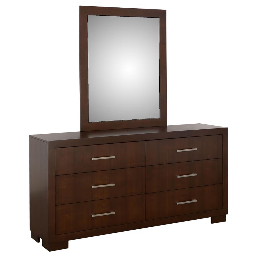 (image for) Jessica 6-drawer Dresser with Mirror Cappuccino