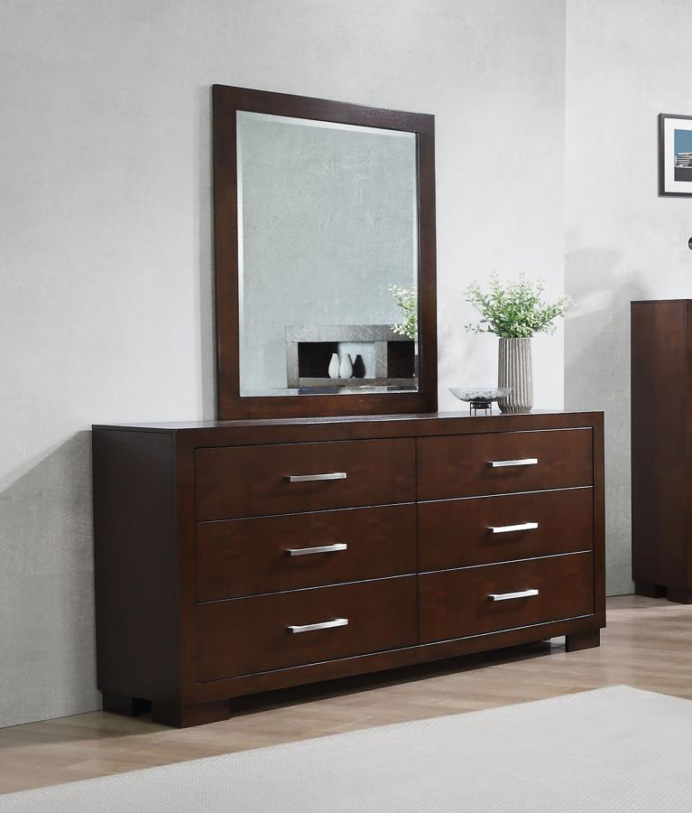 (image for) Jessica 6-drawer Dresser with Mirror Cappuccino