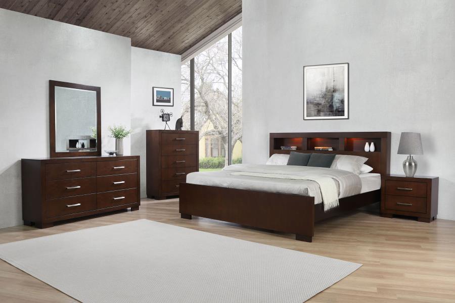 (image for) Jessica 4-piece Eastern King Bedroom Set Cappuccino - Click Image to Close