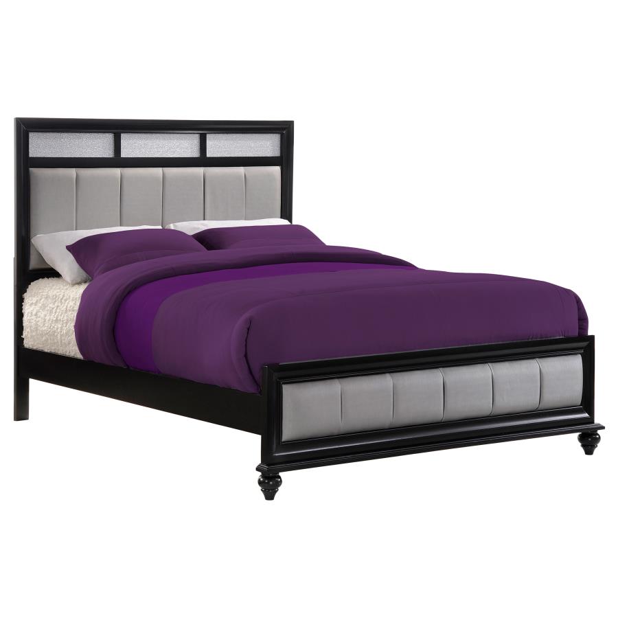 (image for) Barzini Wood Eastern King Panel Bed Black - Click Image to Close