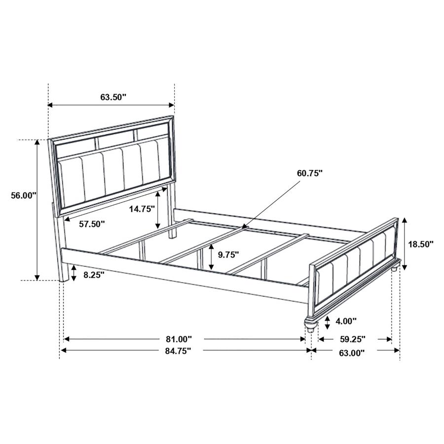 (image for) Barzini Wood Queen Panel Bed Black