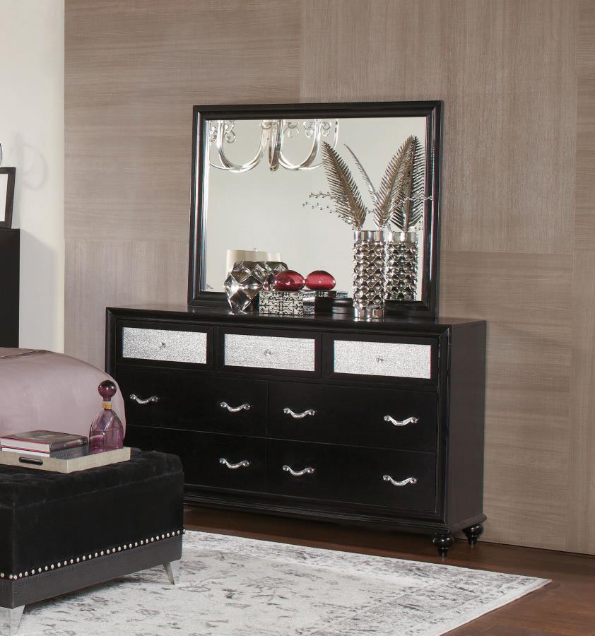 (image for) Barzini 7-drawer Dresser with Mirror Black