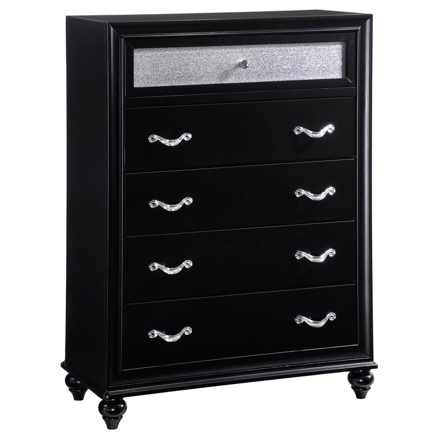 (image for) Barzini 5-drawer Bedroom Chest Black - Click Image to Close