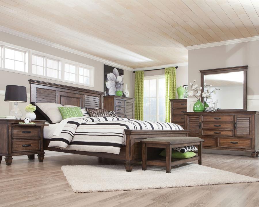 (image for) Franco 4-piece California King Bedroom Set Burnished Oak