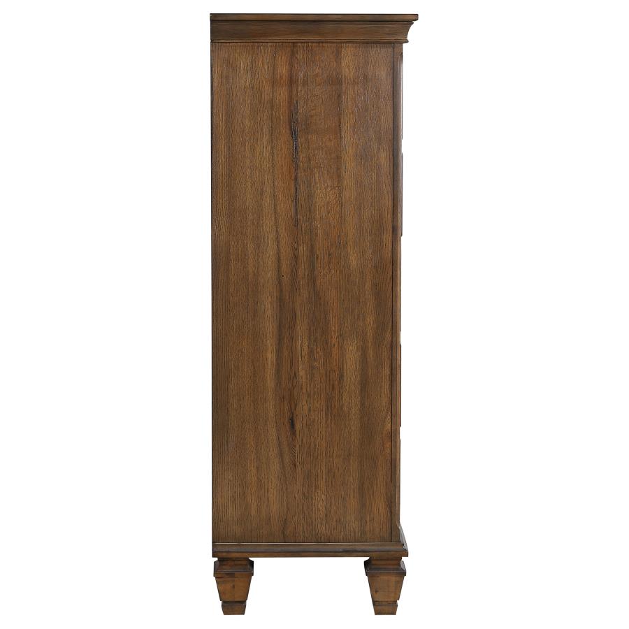 (image for) Franco 5-drawer Bedroom Chest Burnished Oak