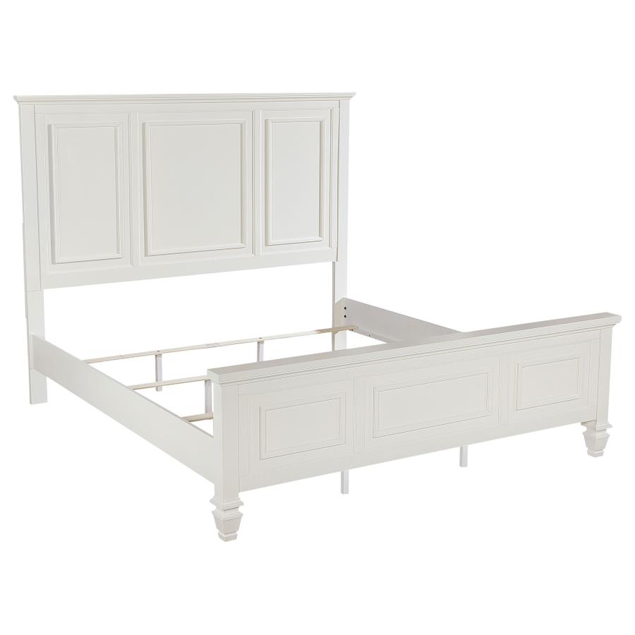 (image for) Sandy Beach 63-inch Eastern King Wood Panel Bed Cream White