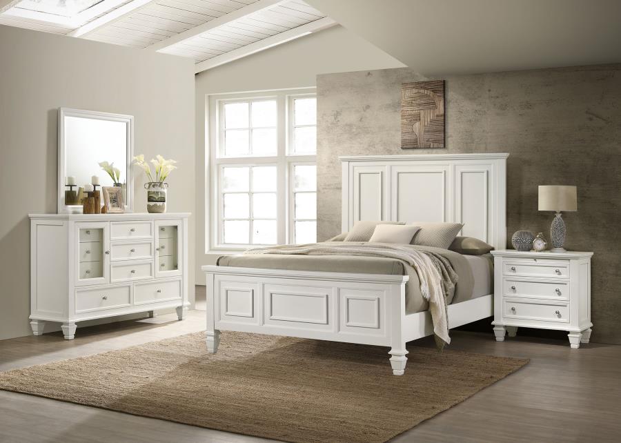 (image for) Sandy Beach 4-piece California King Bedroom Set Cream White